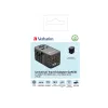 Verbatim UTA-06 100W GaN III Universalus kelioninis adapteris su 2 x USB-C PD & QC 4+ ir 2 x USB-A QC 3.0 prievadais