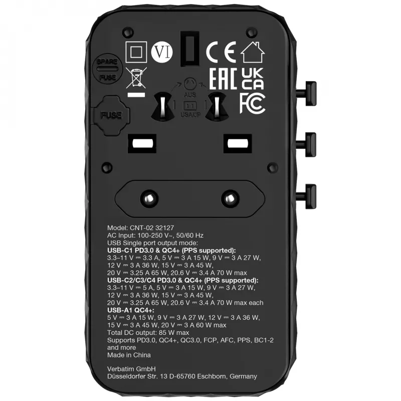 Verbatim Charge 'n' Travel Diamond 85W ištraukiamas laidas CNT-02