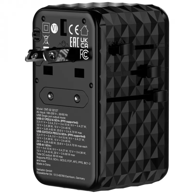 Verbatim Charge 'n' Travel Diamond 85W ištraukiamas laidas CNT-02
