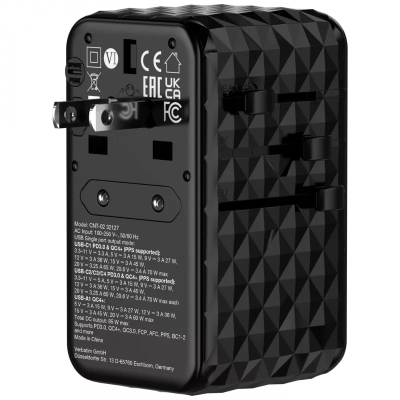 Verbatim Charge 'n' Travel Diamond 85W ištraukiamas laidas CNT-02