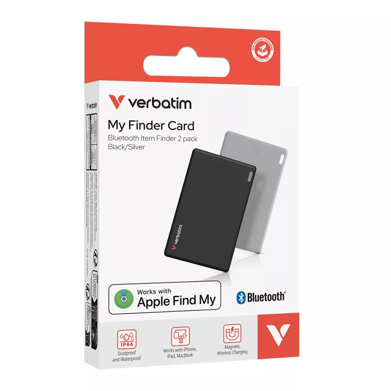 Verbatim My Finder Card Bluetooth daiktų ieškiklis 2 vnt. komplektas Juodas / Sidabrinis