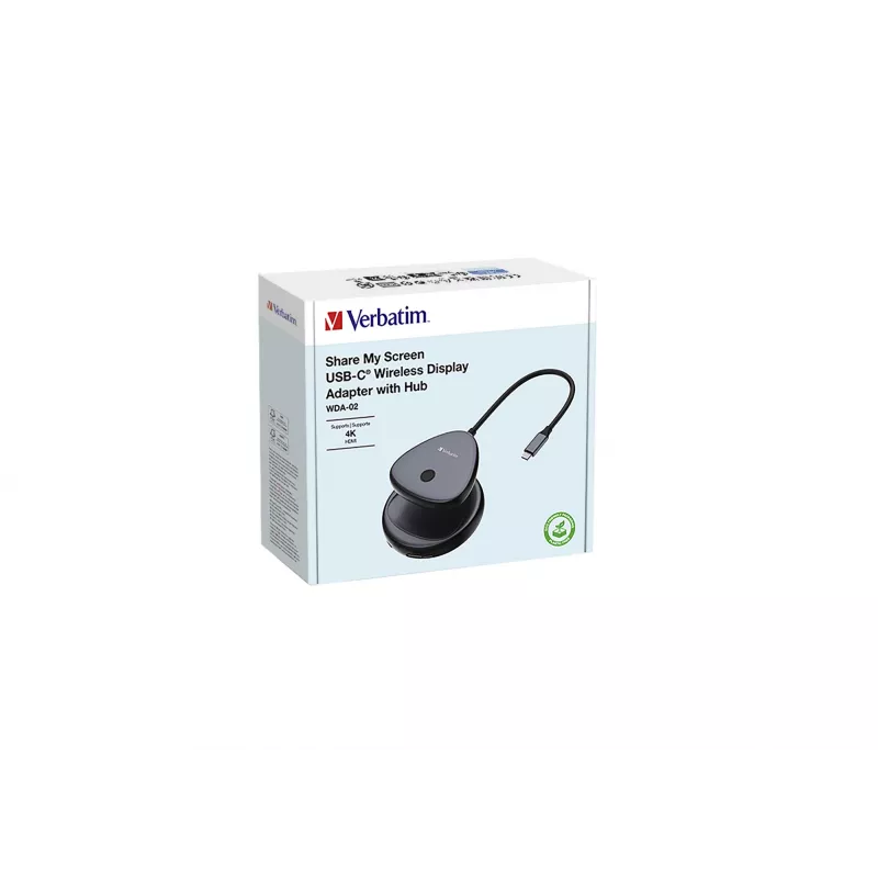 Verbatim Share My Screen USB-C belaidis ekrano adapteris 4K su stoteliu WDA-02