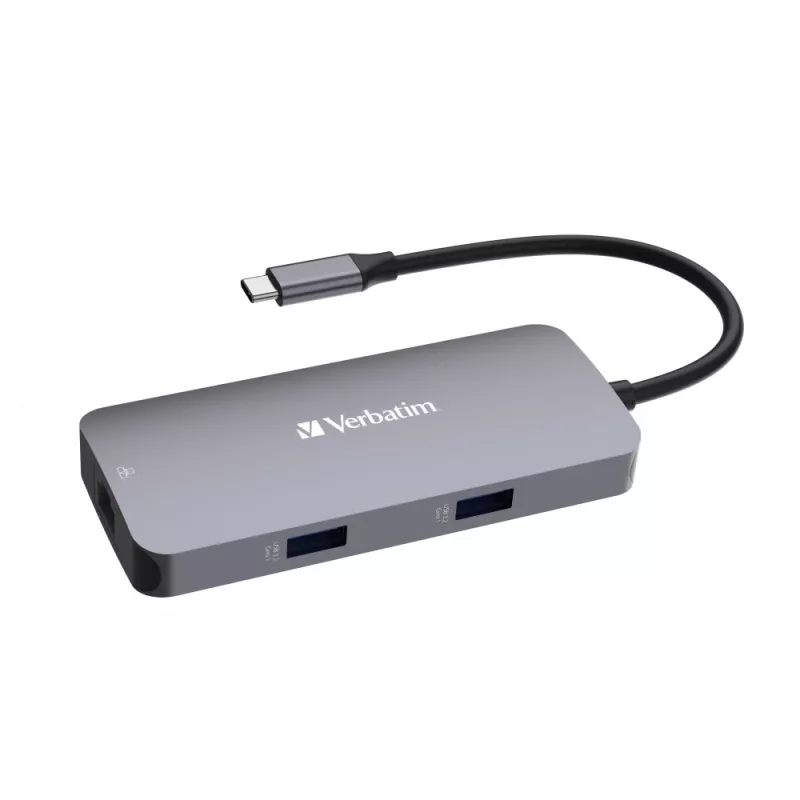 Verbatim CMH-05 USB-C 5 prievadų daugiafunkcis stotelės adapteris, 5000 Mbit/s, sidabrinis