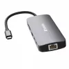 Verbatim CMH-09 USB Type-C 9 prievadų multiportų šakotuvas, 10000 Mbit/s, sidabrinis