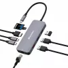 Verbatim CMH-09 USB Type-C 9 prievadų multiportų šakotuvas, 10000 Mbit/s, sidabrinis