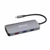 Verbatim CMH-09 USB Type-C 9 prievadų multiportų šakotuvas, 10000 Mbit/s, sidabrinis