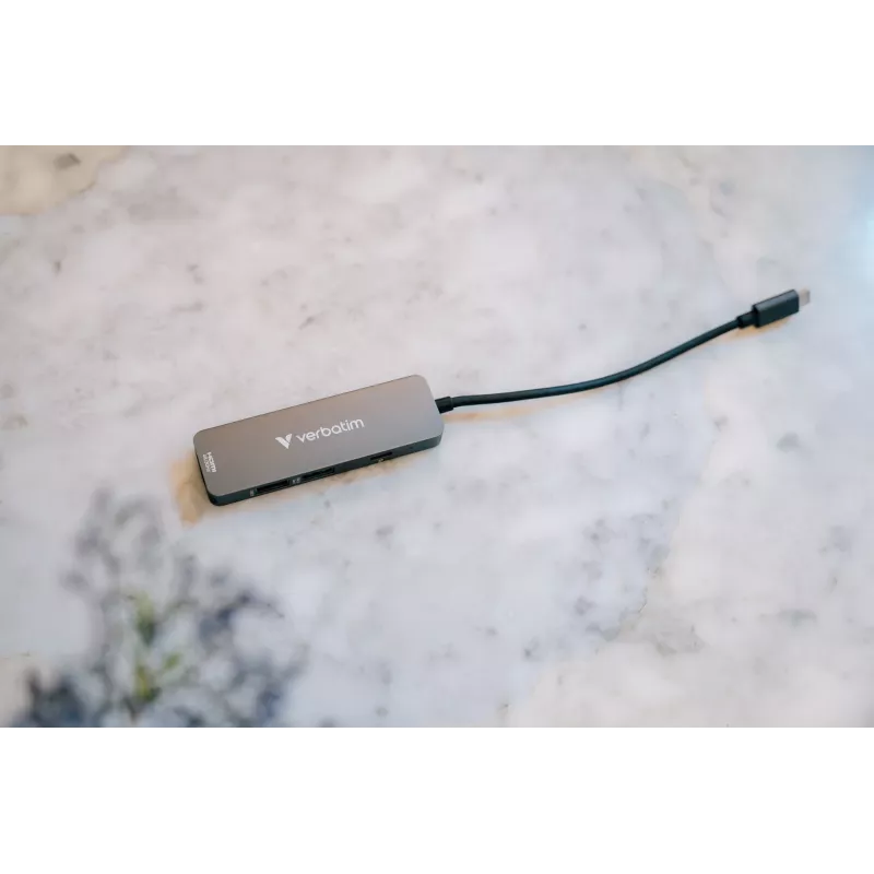 Verbatim USB-C Essentials Multiport Hub 4 prievadai: HDMI, USB-C PD, USB-A 3.2 Gen 1, USB-A