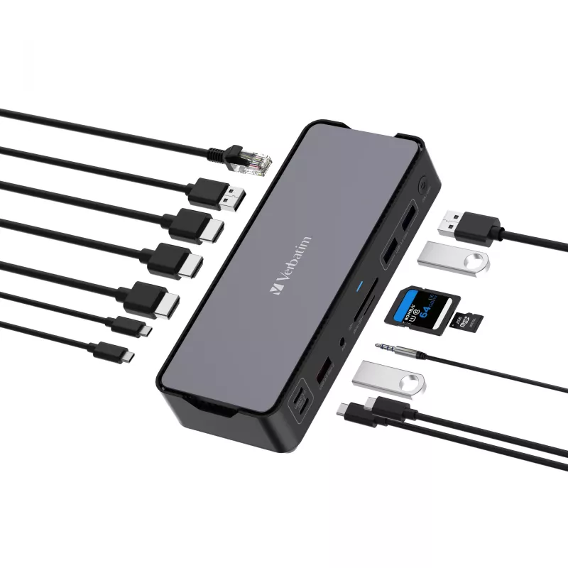 Verbatim CDS-15 Prizė su USB 3.2 Gen 1 (3.1 Gen 1) Type-C, juoda, pilka