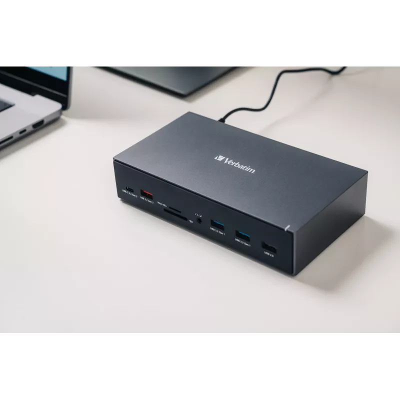 Verbatim CDS-17 Laidinė USB 3.2 Gen 1 (3.1 Gen 1) Type-C stotelė, juoda/pilka