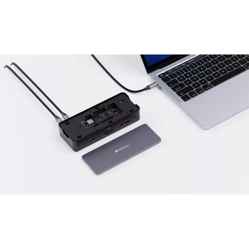 Verbatim CDS-15S USB 3.2 Gen 1 (3.1 Gen 1) Type-C laidinis dokas juodas, pilkas