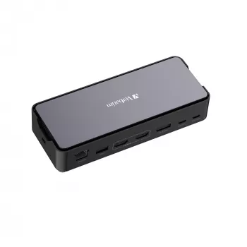 Verbatim CDS-15SSD USB 3.2 Gen 1 (3.1 Gen 1) Type-C dokavimo stotelė su 256 GB SSD, juoda, pilka