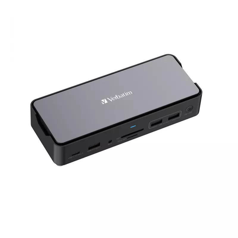 Verbatim CDS-15SSD USB 3.2 Gen 1 (3.1 Gen 1) Type-C dokavimo stotelė su 256 GB SSD, juoda, pilka