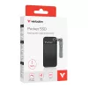 Verbatim Pocket SSD USB 3.2 Gen 2 1TB juoda/pilka