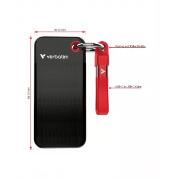 Verbatim Pocket SSD USB 3.2 Gen 2 1TB Juoda/Raudona