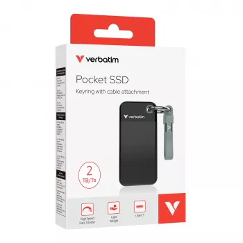 Verbatim Pocket SSD USB 3.2 Gen 2 2TB juodai pilkas