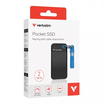 Verbatim Pocket SSD USB 3.2 Gen 2 2TB juodas/mėlynas
