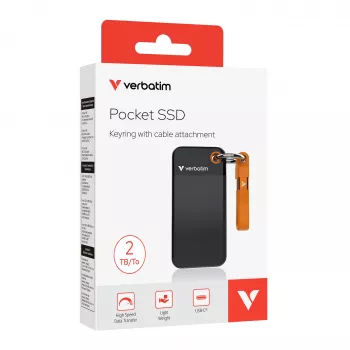 Verbatim Pocket SSD USB 3.2 Gen 2 2TB juoda/oranžinė