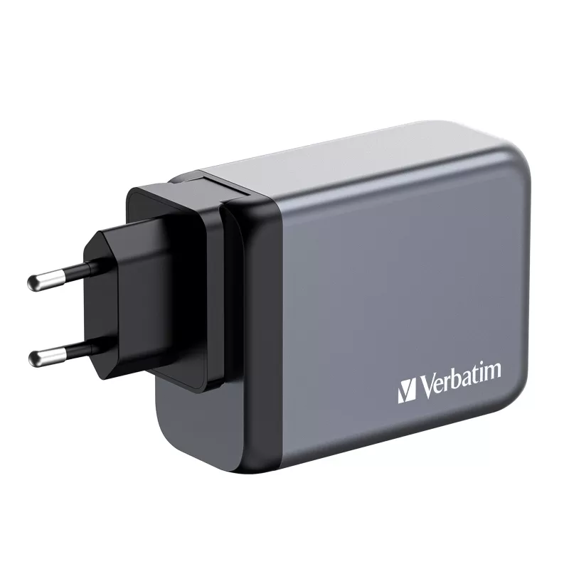 Verbatim GNC-200 200W GaN įkroviklis su 2 x USB-C PD 100W / 1 x USB-C PD 65W / 1 x USB QC 3.0 (EU/UK/US)