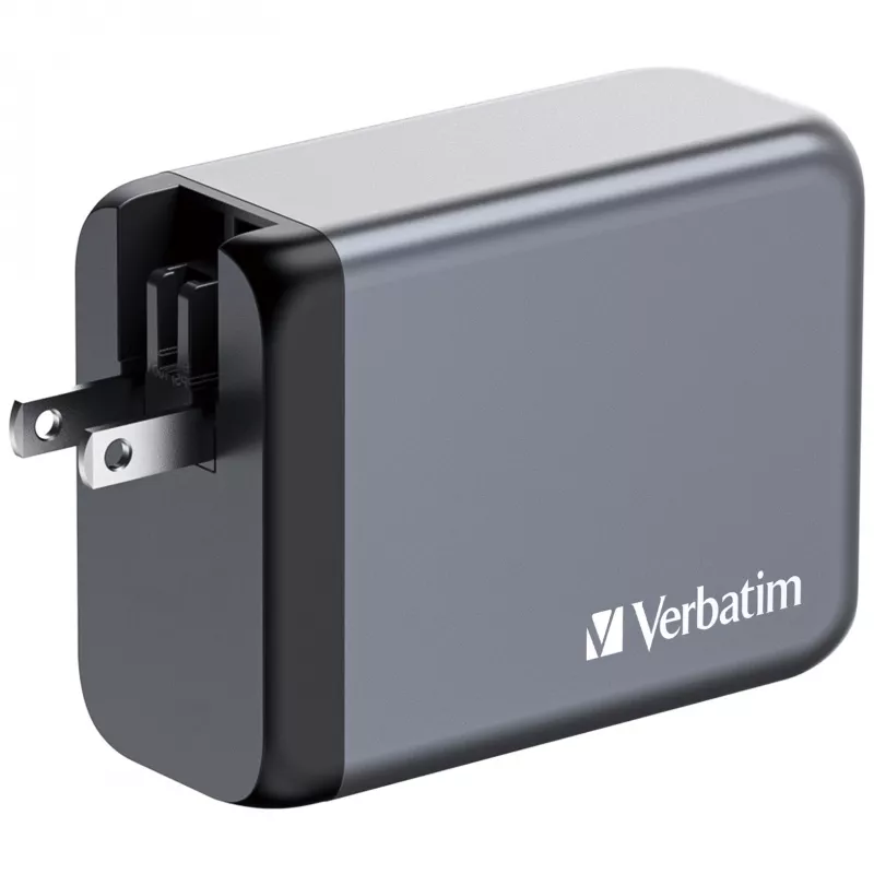 Verbatim GNC-200 200W GaN įkroviklis su 2 x USB-C PD 100W / 1 x USB-C PD 65W / 1 x USB QC 3.0 (EU/UK/US)