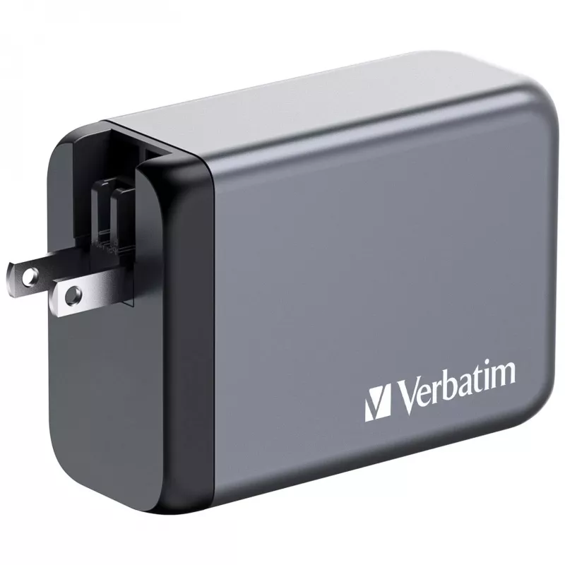 Verbatim GNC-240 GaN įkroviklis 240W su 1 x USB-C 140W / 1 x USB-C 100W / 1 x USB-C 65W / 1 x USB-A QC 3.0 (EU/UK/US)