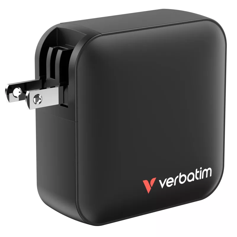Verbatim Mini GaN įkroviklis 165W 4 prievadai US kištukas su EU ir UK adapteriais