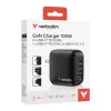 Verbatim Mini GaN Charger 100W 4 prievadai US kištukas su EU ir UK adapteriais