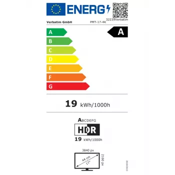 Monitorius Verbatim nešiojamas liečiamas 17,3 colių 4K Ultra HD LCD 3840 x 2160