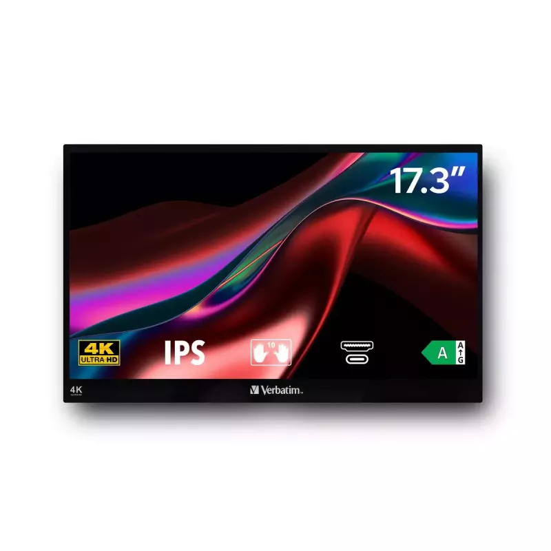 Monitorius Verbatim nešiojamas liečiamas 17,3 colių 4K Ultra HD LCD 3840 x 2160
