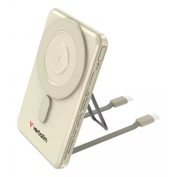 Verbatim Charge'n'Go 2C power bank 5000 mAh Gold, 5000 mAh, polimerinis, Adaptive Fast Charging, Power Delivery 3.0, Quick Charge 3.0, belaidis įkrovimas, 3.85 V, 20 W
