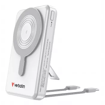 Verbatim Charge'n'Go 2C & Display Power Bank 10000 mAh sidabrinis