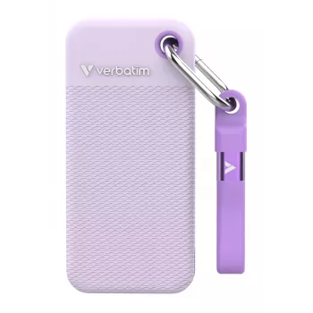 Verbatim Pocket SSD USB 3.2 Gen 2 1TB Violeta su dviem guminiais dangteliais
