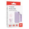 Verbatim Pocket SSD USB 3.2 Gen 2 1TB Violeta su dviem guminiais dangteliais