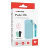 Verbatim Pocket SSD USB 3.2 Gen 2 1TB Polar Blue su dviem guminiais dangteliais