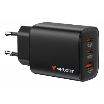 Verbatim Essentials GaN 65W EU kištukas juodas, įkroviklis, vidaus, kintamoji srovė, 20 V