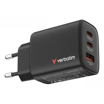 Verbatim Essentials GaN 65W EU kištukas juodas, įkroviklis, vidaus, kintamoji srovė, 20 V