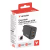 Verbatim Essentials GaN 65W EU kištukas juodas, įkroviklis, vidaus, kintamoji srovė, 20 V