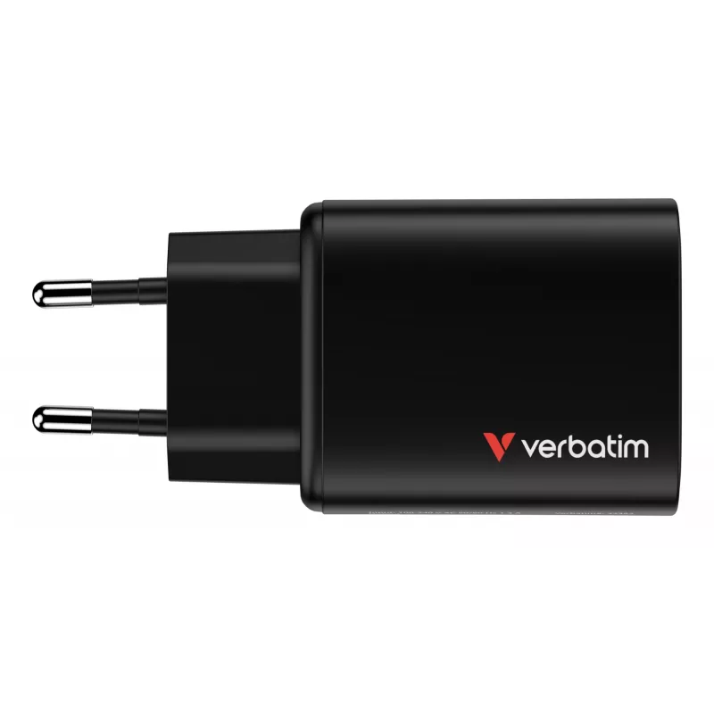 Verbatim Essentials GaN 65W EU kištukas juodas, įkroviklis, vidaus, kintamoji srovė, 20 V