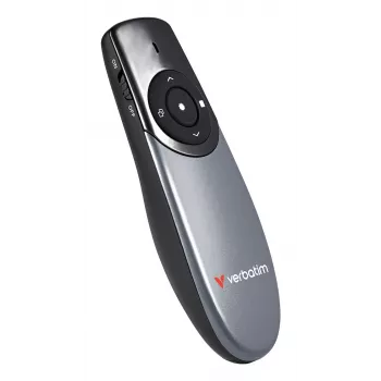 Verbatim Focus belaidis pristatymo įrenginys su raudonu lazeriniu žymekliu, RF, USB, 30 m, juodas, sidabrinis