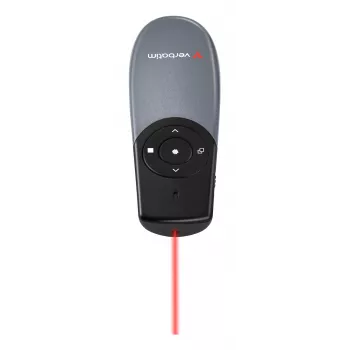 Verbatim Focus belaidis pristatymo įrenginys su raudonu lazeriniu žymekliu, RF, USB, 30 m, juodas, sidabrinis