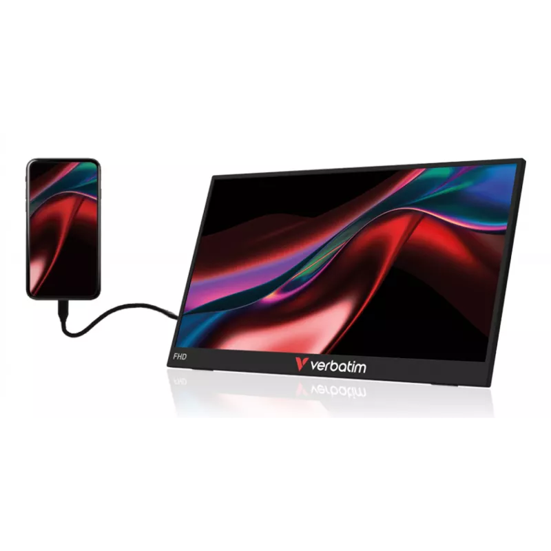 Nešiojamas monitorius Verbatim 15.6 colio FHD LIGHT, 39,6 cm (15,6 colio), LCD, 1920 x 1080 pikselių, Full HD, 16:9, 10 ms