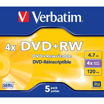 Verbatim VB-DPW44JC DVD+RW 4,7 GB 5 vnt. Jewel dėkle