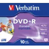 Verbatim DVD+R Wide Inkjet Printable ID Brand, 10 vnt., 4.7 GB, 16x, jewel dėklas