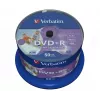Verbatim DVD+R Wide Inkjet Printable No ID Brand, 4,7 GB, 16x, 50 vnt., verpstė