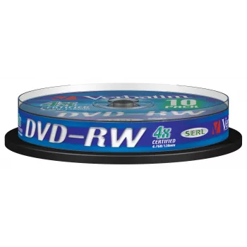 Verbatim DVDVER00072B, DVD-RW, verpstė, 10 vnt., 4,7 GB