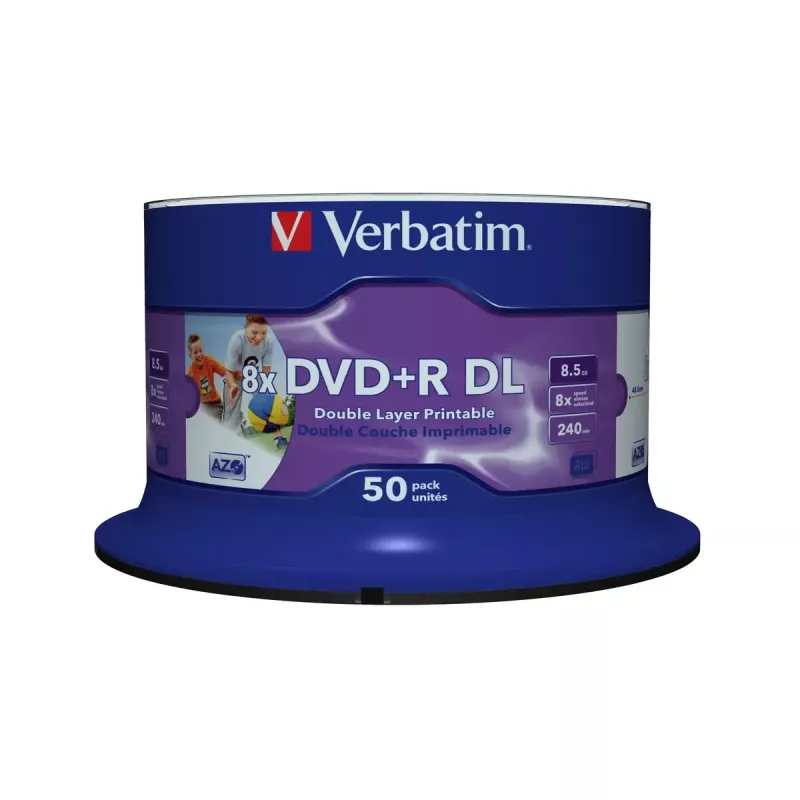 Verbatim DVD+R Double Layer Wide Inkjet Printable 43703 (50 vnt., 8.5 GB, 8x)