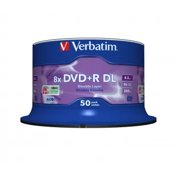 Verbatim DVD+R Double Layer 8x Matt Silver 50 vnt. verpstė