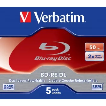 Verbatim BD-RE DL 50GB 2x5pakuotės Jewel Case 5 vnt.