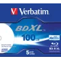 Verbatim BD-R XL 100GB 4x plačiai spausdinamas rašaliniu spausdintuvu 5 vnt. jewel dėkle