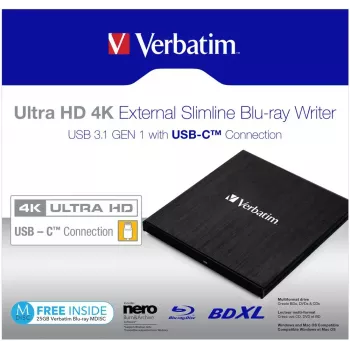 Verbatim 43888 optinis diskų įrenginys Blu-Ray DVD Combo juodas