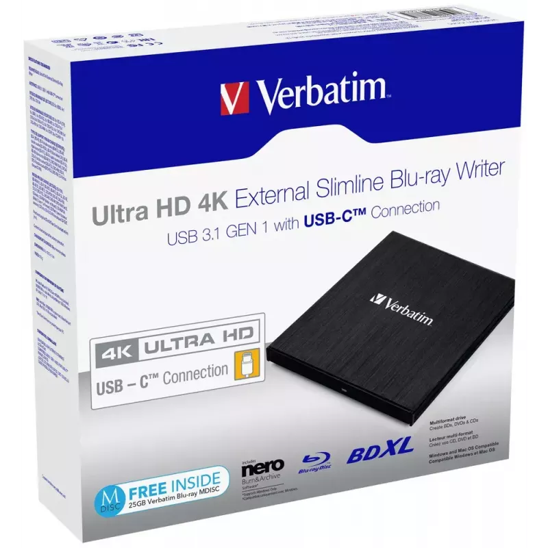 Verbatim 43888 optinis diskų įrenginys Blu-Ray DVD Combo juodas